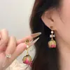 Pendientes originales de flor de circonita dulce de ultra-hada, elegantes pendientes de flor de rosa de perla de estilo antiguo de alto valor al por mayor
