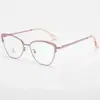 Gafas de montura ojo de gato de moda europeas y americanas para mujer, elegantes y chic, gafas de metal con filtro de luz azul, únicas y modernas, gafas lisas versátiles