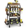 Carrinho de Manutenção com Rodas Grossas de Ferro com Freios, Armazenamento de Ferramentas de Oficina, Design de Divisória Multicamadas, Carrinho de Ferramentas Industrial