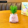 Serie Original 'Planta Queriendo Hacer Fortuna' Adornos Pequeños Dibujos Animados Creativos Oficina Hogar Escritorio Muñeco Inspirador Decoraciones para Coche