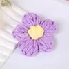 Flor de Crochê Criativa em Blocos de Cor Flor Pom Pom Acessórios de Flor de Crochê Doces Presilhas de Cabelo e Acessórios de Cabelo Fofos em Estilo Coreano