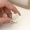 Moda coreana anillo de flor de margarita de plata gruesa chapado en cobre tamaño de apertura anillo de dedo de flor anillo de dedo personalizado