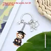 Pendente de urso acrílico 2D criativo novo para a temporada de formatura, pingente de chave de carro, adereços de decoração de feriado