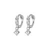 Colgante de Diamante Brillante Pendientes de Circonita para Mujer Aguja de Plata S925 Perforación de Oreja Hebilla Pequeña para Oreja Círculos para Dormir sin Picos