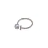 Anillo Abierto Simple de Zirconia y Perla de Agua Dulce Natural para Mujer Otoño e Invierno Anillo de Nicho Versátil de Gama Alta