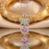 Moda Tendencia Celebridad de Internet Collar de Corazón Completo de Circonita de Cobre para Mujer, Estilo Nicho de Lujo Ligero, Joyería de Cadena para Clavícula que No se Desvanece