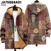 Chaqueta de Nuevo Estilo Transfronteriza con Patrones Multicolor, 33 Elementos, Cremallera, Cárdigan con Capucha, Abrigo Grueso de Algodón Polar de Invierno con Forro Amarillo