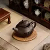Tetera de Arcilla Púrpura de Gran Capacidad, Tetera Clásica Estilo Antiguo, Juego de Té Kung Fu de Una Tetera Dos Tazas Cuatro Tazas, Tetera Casera para Preparar Té de Una Sola Tetera B12