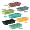 Bandeja de Hielo Grande de Silicona Transfronteriza Molde de Cubitos de Hielo de Grado Alimenticio Molde de Bola de Hielo de Desmoldeo Fácil Congelación Rápida Molde para Hacer Hielo Casero