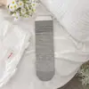 Meias Femininas Finas de Seda até o Meio da Panturrilha, Novas Meias Slouch Florais Primavera/Verão 2026, Estilo Retrô Tendência para Combinar com Sapatos Birkenstock