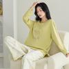Pijama para Mulheres Manga Longa Outono e Inverno Desenho Animado Fofo e Doce Estilo Coreano Algodão Pode Ser Usado Fora de Casa Conjunto de Roupas Pode Ser Usado Fora