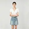 Yidi Exportado a Singapur Camiseta de Malla de Manga Corta Ajustada con Cuello en V Verano Ins Nuevo Estilo Coreano Elegante Ropa para Mujer
