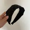 Diadema ancha de color sólido con pedrería para mujer, diadema versátil para coronilla alta, accesorio para el cabello de uso diario, dulce adorno para el cabello