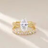 Anillo Tk estilo europeo y americano, popular anillo con piedra ojo de caballo, cobre con baño de oro real, zirconia cúbica grado 5A, anillos de pareja y anillos de acento de alta calidad