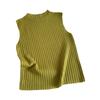 Camisola de punto para mujer, prenda exterior de primavera, top liso sin mangas, ajuste ceñido, ropa interior para traje, camiseta básica corta de seda helada