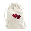 Bolsa de Cordão em Lona com Tema de Casamento Internacional Happy Wedding/Padrão Sr&Sra Bolsa de Cordão