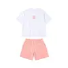 2026 Nuevo Verano Europeo y Americano Amazon Transfronterizo Personalizado Manga Corta Casual Cuello Redondo Conjunto de Camiseta y Shorts para Mujer