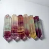 Dulce natural de venta cruzada, cristal de fluorita hexagonal de doble punta en bruto, pulido y desmagnetizado, para usar como pieza decorativa en una repisa o mesa.
