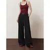 Pantalones de Pierna Ancha para Mujer con un Toque de Lujo Ligero y de Gama Alta, Diseño Otoñal con Efecto Plisado, Pantalones Largos de Cintura Alta, Nuevo Producto para Dropshipping Transfronterizo