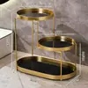 Prateleira de armazenamento para bancada de lavatório de banheiro, organizador de mesa de luxo para artigos de higiene pessoal e cosméticos