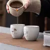 Taza de Mano Buda Sin Preocupaciones Conejo de Dinero Dinastía Tang y Song, Taza de Té Cerámica Creativa para Uso Doméstico, Colgante de Conejo Lindo, Taza de Maestro, Taza para Beber Té