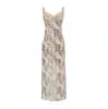 Vestido Longo de Chiffon com Estampa Animal para Mulheres 2026 Verão Novo Estilo Americano Hot Girl Cintura Marcada Emagrecedor Estampado