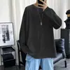 Camiseta masculina de manga longa plus size, estilo americano, gola redonda, versátil, corte solto, feita sob medida, 230g, alta qualidade, seda de leite, para primavera e outono