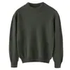 Suéter de cachemira para niños de doce puntos con cuello semialto plano, unisex, engrosado para otoño e invierno, top interior de color liso