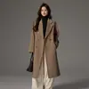 2025 Nuevo Abrigo de Cachemir para Otoño e Invierno Forrado Holgado Extra Largo Abrigo 801 Abrigo de una Pieza Venta al por Mayor Dropshipping