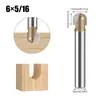 Mango de 1/4 Cuchillo Redondo de Fondo de Grado Profesional Fresadora para Carpintería Herramienta para Ranurar Máquina de Recorte de Arco Máquina de Grabado Cabezal de Fresadora Eléctrica Gong