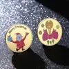 Monedas Conmemorativas Navideñas Divertidas Regalos Europeos y Americanos de Papá Noel Ciervo Monedas de Oro Conmemorativas Coloridas Monedas de Juego Transfronterizas