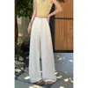 Pantalones de Lino Tencel de Pierna Ancha de Cintura Alta Adelgazantes de Algodón y Lino Pantalones Finos Largos hasta el Suelo para Mujer - Nuevo Estilo Verano 2026