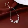 Pulsera con Colgante de Flor de Circonita Estilo Vintage, Lujo Ligero, Pulsera de Moda de Gama Alta, Joyería Elegante y Versátil, Accesorio de Nicho