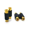 Conector de audio bañado en oro 2 pares 2RCA directo conector hembra tipo Loto hembra a hembra RCA directo adaptador hembra AV