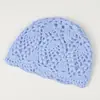 Ropa Interior de Otoño e Invierno Color Sólido Simple Doble Capa Hecho a Mano Crochet Sombrero de Punto Cálido Sombrero de Lana Elegante Literario para Exteriores