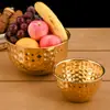 Tigela de salada de aço inoxidável com textura martelada, tigela aprofundada para bater ovos, tigela para assar e misturar, tigela para servir, recipiente para alface e travessa para servir