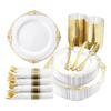 Fiesta Caliente Transfronteriza Cuchillo y Tenedor Cuchara Desechable Juego de Plato con Relieve 175 Piezas Juego Vajilla Plato con Relieve Negro