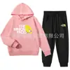 Traje Holgado y Cómodo de Comercio Exterior para Niños Medianos y Grandes, Conjunto de Dos Piezas de Sudadera con Capucha y Pantalones Deportivos de Algodón para Primavera y Otoño en Stock
