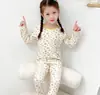 Roupas e Calças de Outono para Bebê, Algodão Puro, Classe A, Conjunto de Roupa Íntima para Meninas, Pijama Justo Infantil, Roupas e Calças de Outono de Algodão com Lycra para Meninas