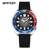Relógio de Pulso Masculino Sanda com Bússola Giratória, Quartzo, À Prova D'água, com Calendário, Pulseira Desmontável, Luminoso, Promoção Quente