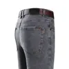 Jeans casual masculino para outono e inverno, com forro de algodão, espessado, perna reta, versátil e quente, direto do fabricante