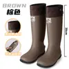 Galochas Dobráveis de Cano Alto para Homens e Mulheres, Sapatos Impermeáveis para Casais, Galochas Macias Antiderrapantes, Botas de Água Portáteis de Moda com Cordão de Cano Longo