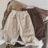 Pantalones largos de nuevo estilo de primavera y otoño para niños y niñas, pantalones casuales de moda para niños pequeños y niños pequeños, pantalones versátiles de pana rectos de moda