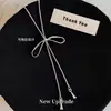 El Fabricante Ahora Vende Collares de Lazo Plateado Deslizables para Mujer, Accesorios Largos Sencillos, Cadena para Clavícula de Moda Estilo Coreano