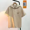 Sudadera con capucha de manga corta para casa figura P 22 946 marrón, albaricoque M-2XL