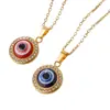 Collar con Colgante Ojo del Diablo Incrustado de Diamantes de Acero Inoxidable Cadena para Clavícula Joyería de Moda Turca de Venta Caliente Transfronteriza