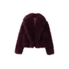 Fábrica de Ropa para Mujer Transfronteriza Venta al por Mayor 2026 Estilo Retro Francés Elegante Moderno Versátil Cálido Abrigo Corto de Piel