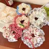Scrunchie Floral Estilo Pastoral para Mulheres, Prendedor de Cabelo Doce Moda Coreana, Corda de Cabelo de Nicho de Alta Qualidade, Acessório de Cabelo para Rabo de Cavalo Baixo
