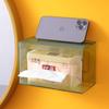 Caja de pañuelos de lujo ligero montada en la pared Caja de almacenamiento de toallas Inodoro Baño Cocina Sin perforaciones Caja de toallas de papel boca abajo