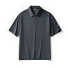 Roupa Masculina Dengjue Camiseta Masculina 220g com Zíper Curto Manga Curta Novo Estilo 2026 Design Simples Solto Camisa Polo com Gola